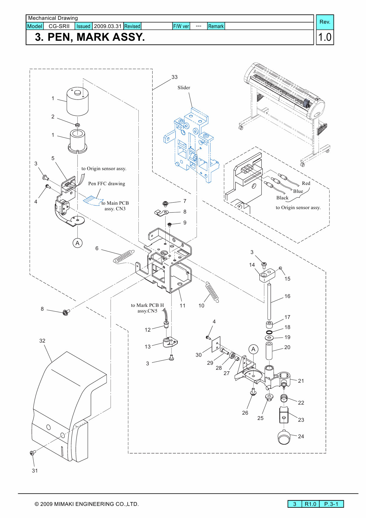 MIMAKI CG SRII 100 130 MECHANICAL DRAWING Parts Manual-6